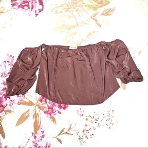 Lavender field off the shoulder mauve top